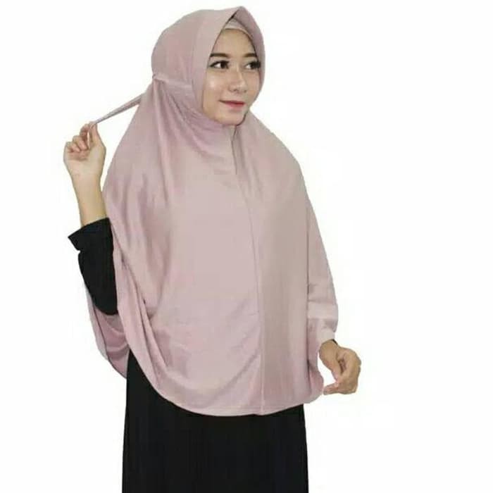 Jilbab serut jumbo / serut polos Jokowi jumbo / serut syari / hijab serut Jokowi XL / khimar jumbo