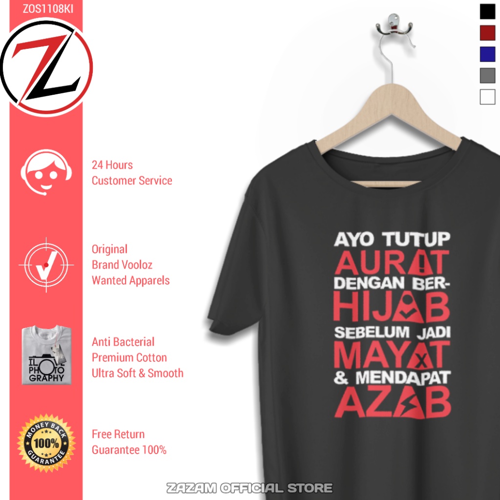 Kaos Dakwah Pria Muslim Terbaru Kata Kata Ayo Berhijab Premium Cotton Baju Atasan Kaos Islami Dewasa Premium Oblong XL-2