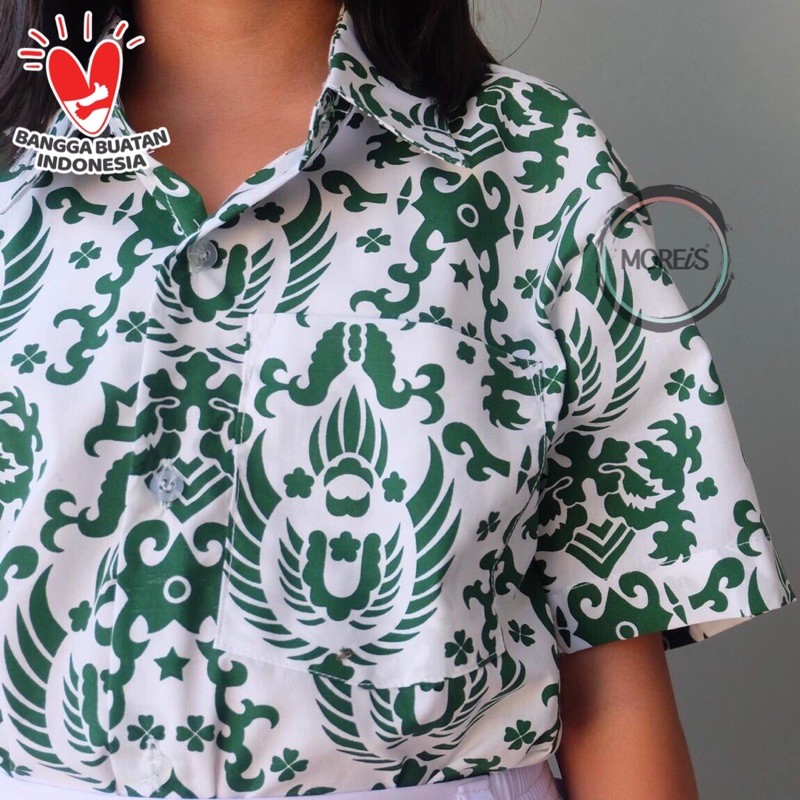 Seragam Batik Garuda Lengan Pendek SD/MI/TK/PAUD Perempuan