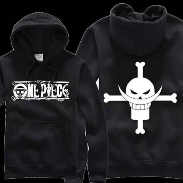 Hoodie Anime One Piece SHIROHIGE HITAM Jumper / Pullover SHIROHIGE HITAM Oblong