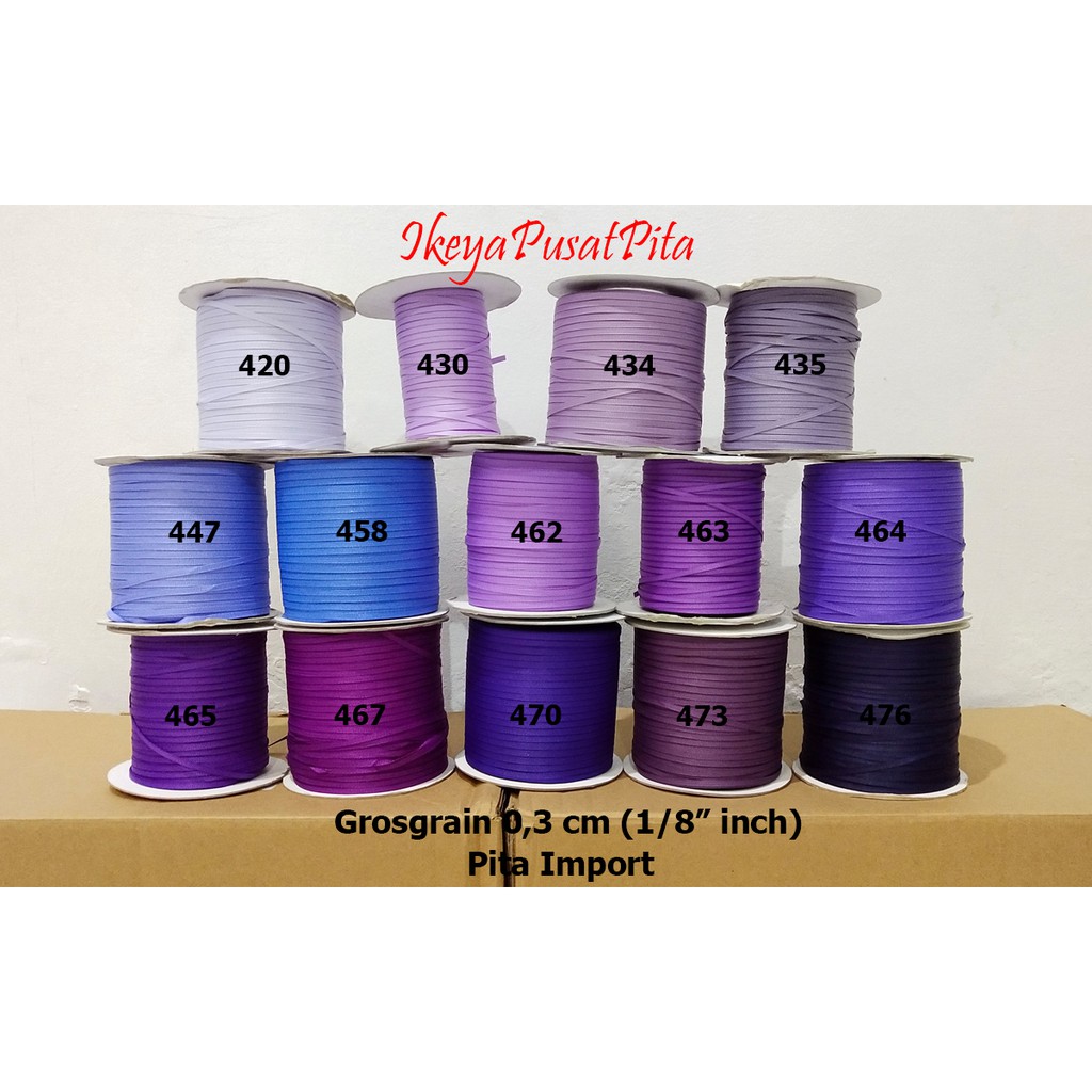 

(10 yard) Pita Grosgrain Polos 0,3 cm (1/8" inch) | Pita import | Grosgrain Ribbon 3 mm pg 8 | Toko Bahan Craft | Ikeya Pusat Pita