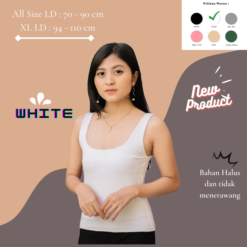Tank Top Model U-neck Tengtop Wanita Square Bahan Spandek Jersey terbaru fashion wanita atasan termu