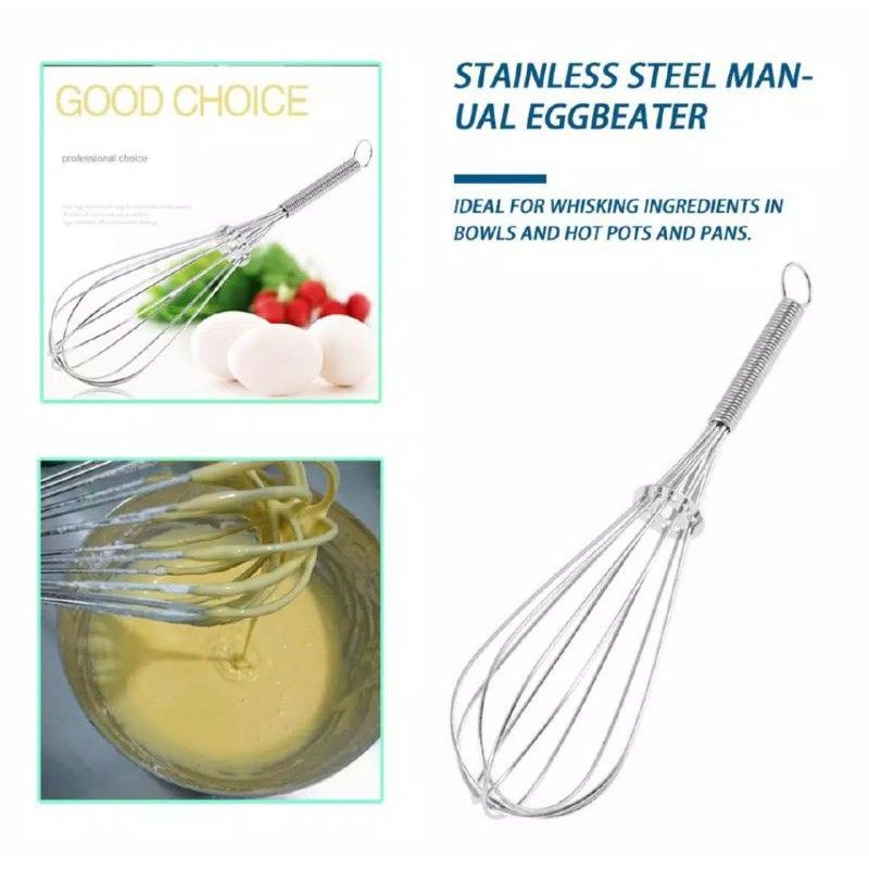 Alat pengocok telur / pengaduk adonan yang terbuat dari stainless Steel anti karat