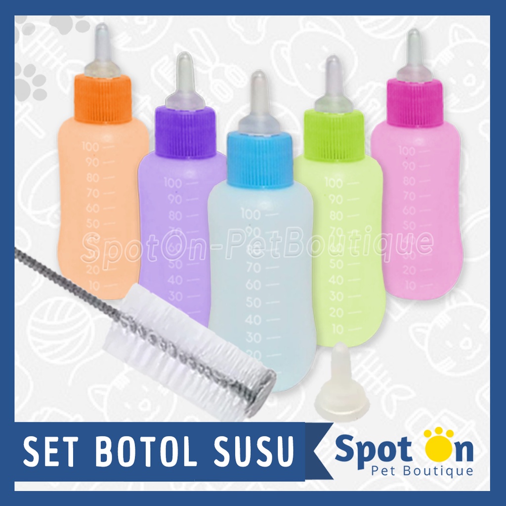 Paket Baby Cat: Set Botol Susu + 2 Susu Kitten | Botol Susu Kucing dan Susu Babycat | Setara dengan Growssy Freelac Top Growth