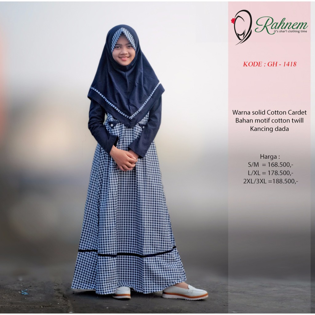 GAMIS ANAK PEREMPUAN / RAHNEM GH - 1418 / FASHION  MUSLIM ANAK