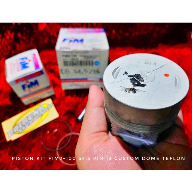 PISTON KIT FIM2 54.5 PIN 13 CUSTOM DOME TEFLON - BOYRENK RACING CONCEPT