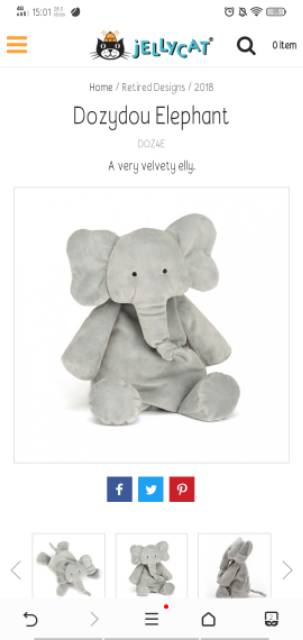 jellycat dozydou elephant