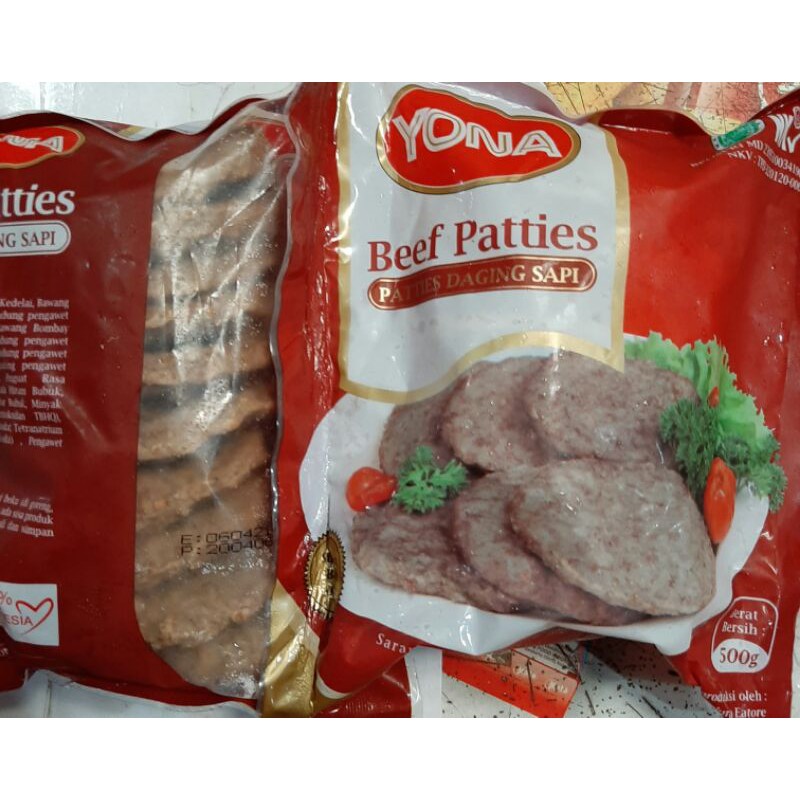 

burger sapi Yona Patties 500gr isi 10