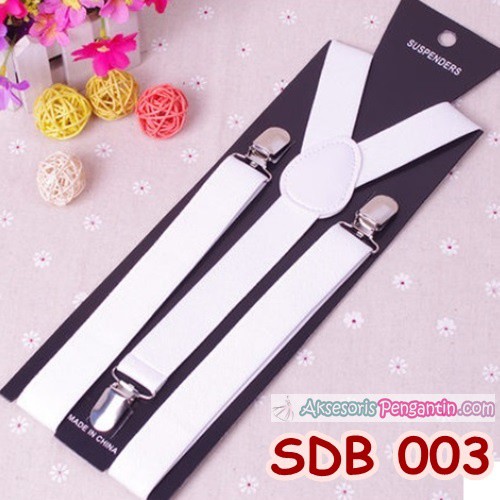 Suspender Wedding Putih Pria/ Wanita-Tali Baju Bretel Suspender-SDB003