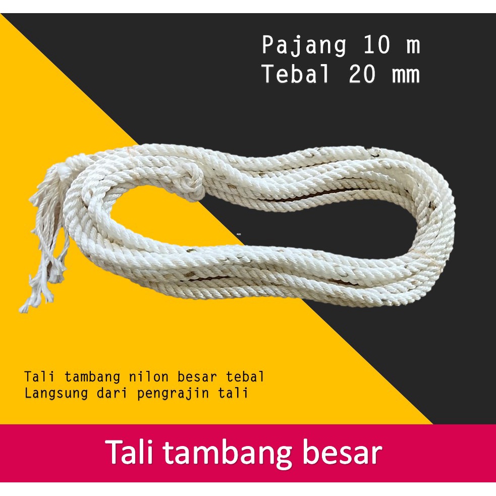 must store_Tali tambang nilon besar 10 meter tebal 20 mm_tampar nilon terbaru_tampar jemuran bahan k
