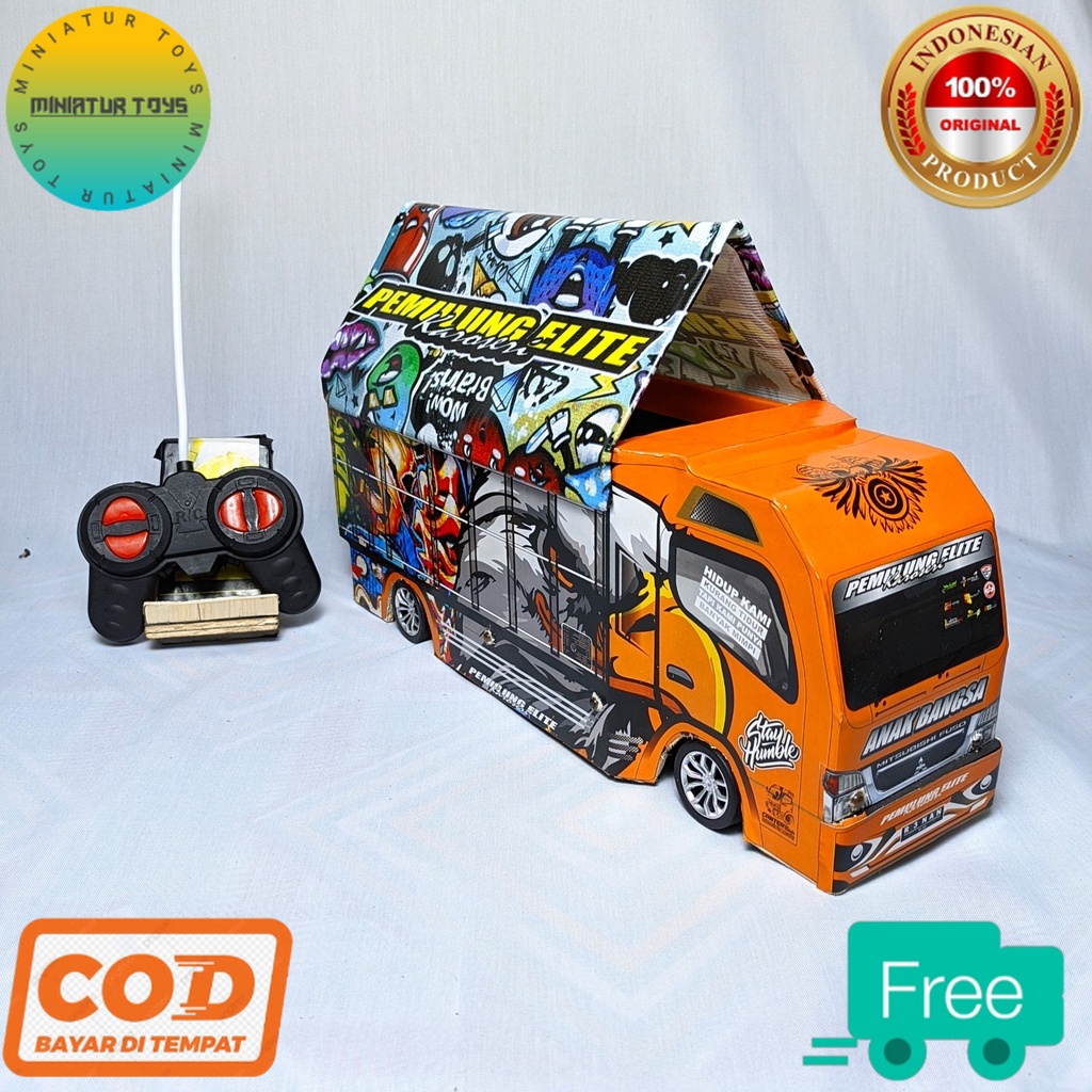 miniatur truk oleng remot control full lampu GARUDA