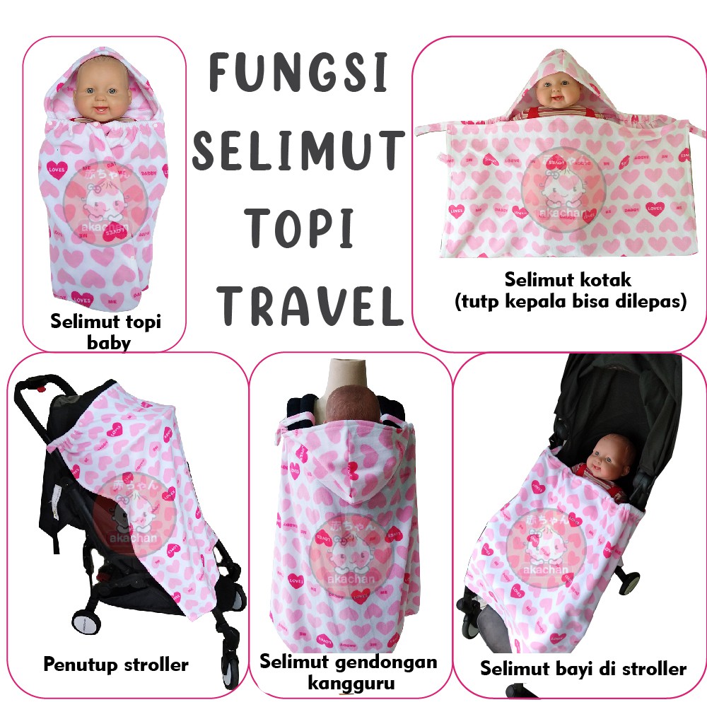 HOP ON Selimut OTG Travel MULTIFUNGSI Bisa Untuk Tutup Menyusui Baby Blanket Topi Hoodie bisa untuk Apron cover Menyusui Bebidi on the go