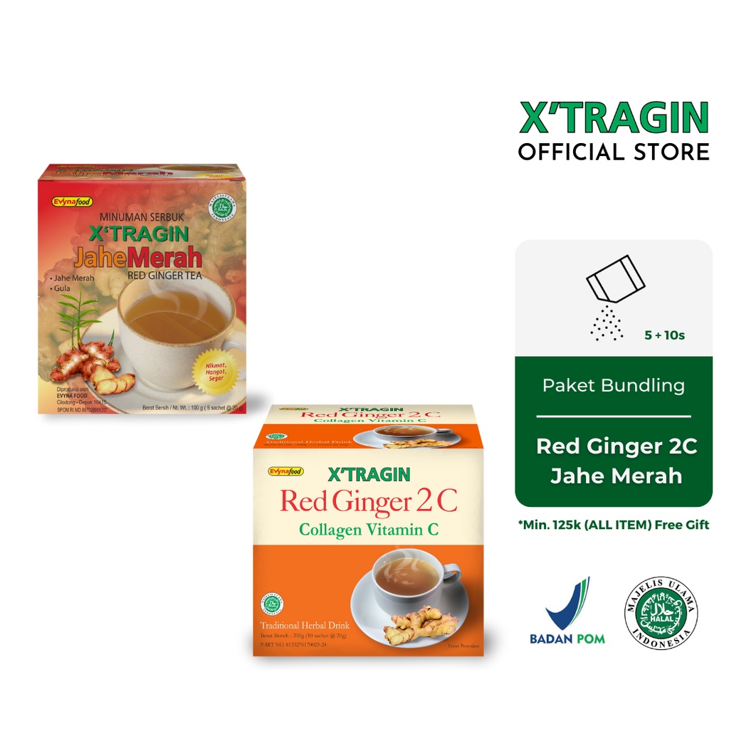 

Paket Bundling X'TRAGIN 1 Box Red Ginger 2C & 1 Box Jahe Merah Minuman Bubuk