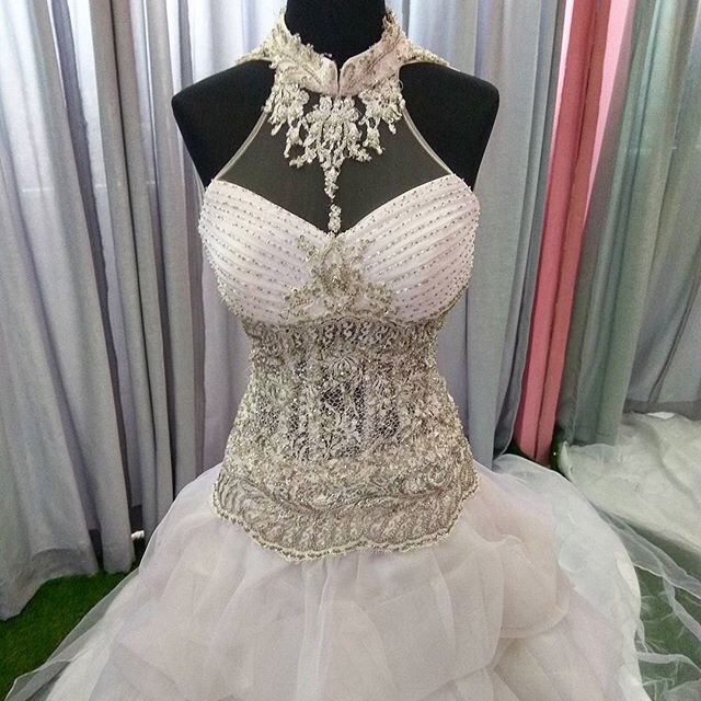 PRELOVED Baju/Dress/Gaun Pengantin Wedding Putih Payet Swarovski