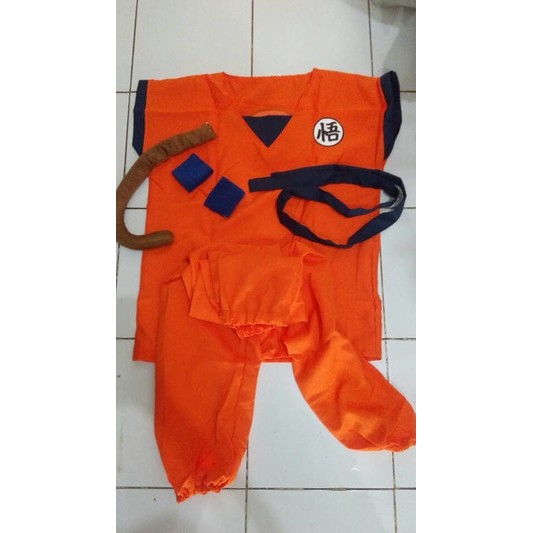 Kostum cosplay dragon ball dewasa halloween Son Goku Super Saiyan full