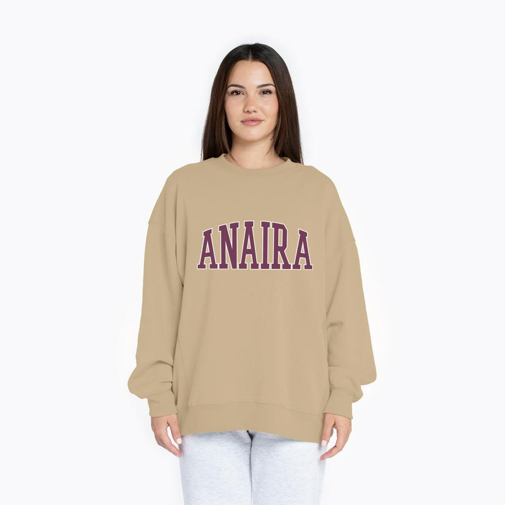 ROYAL PURPLE ANAIRA LOGO SWEATER SWITER CREWNECK OVERSIZE PRIA WANITA Size M-XXL