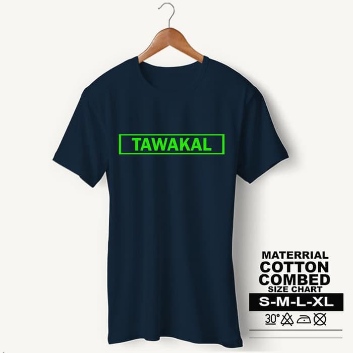 Baju Pria Kaos Muslim PS-LSMSZN652 TAWAKAL 3 - Putih, S