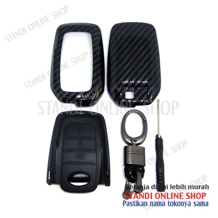 Cover Smartkey Sarung Kunci Toyota All New Fortuner VRZ Carbon Hitam