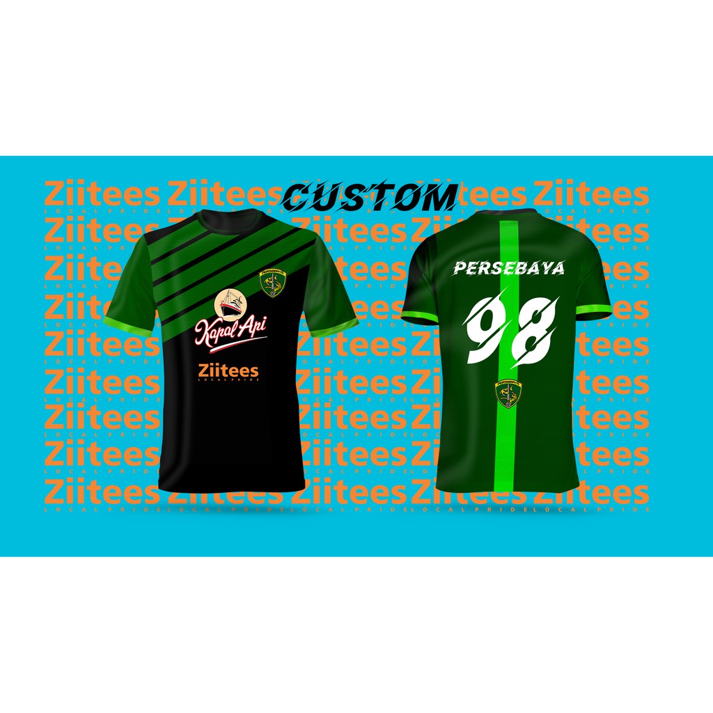 Jersey Sepak Bola PERSEBAYA custom nama dan no.punggung