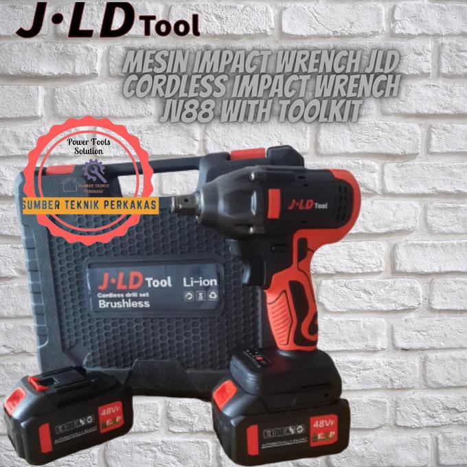 CORDLESS IMPACT WRENCH J88 BRUSHLESS JLD TOOL//IMPACT WRENCH 2 BATRAI Termurah