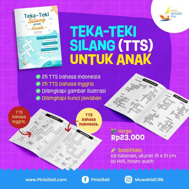 Buku TTS anak Teka Teki Silang Untuk Anak Buku TTS Pinisi