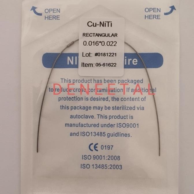 *****] RECTA 16X22 CU NITI WIRE With Stoper / KAWAT BEHEL COPPER CU-NITI
