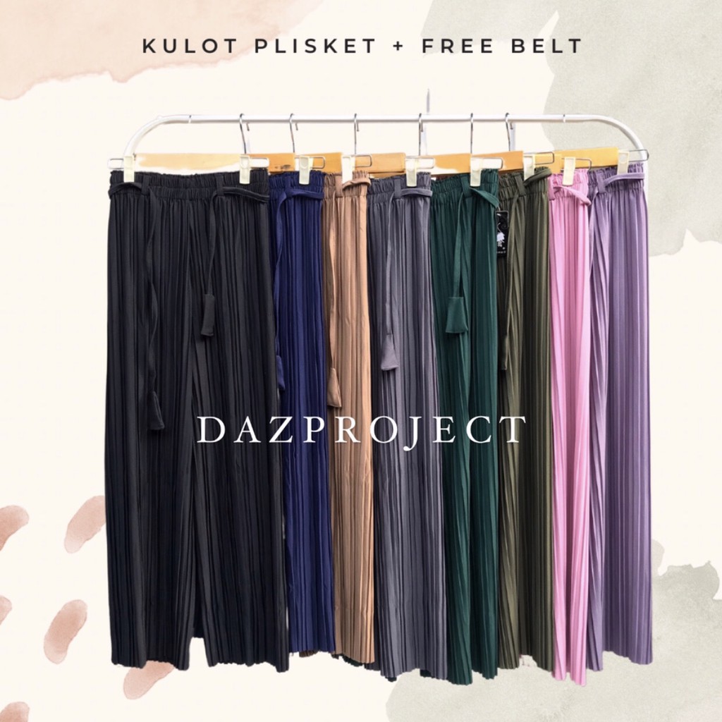 Kulot plisket free belt bisa lepas pasang by DAZPROJECT