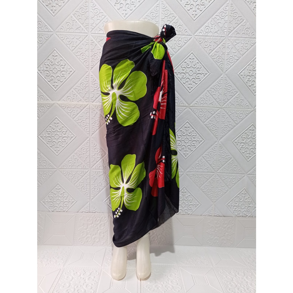 Kain Pantai//Sarung Pantai//Selimut Bali//Selendang Pantai//Kain Warna//Kain Batik//Kain  Aksesories//Motif Sari Bunga-Hitam