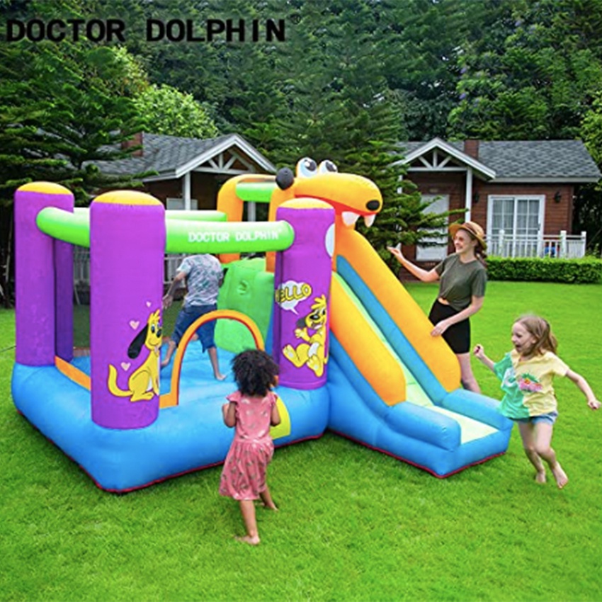 Inflatable bouncy castle balloon bouncer / mainan rumah istana balon anak / mainan lompat lompatan / mainan air / kolam renang mandi bola - Puppy