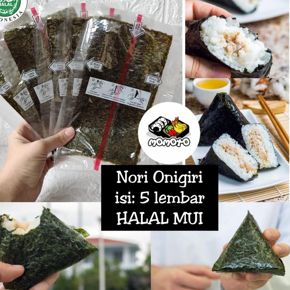 

(cwpt -50) Nori Onigiri Wrapper Halal MUI 5 lembar / Rumput Laut Import untuk Nasi Kepal Triangle Sushi Nori Best Quality