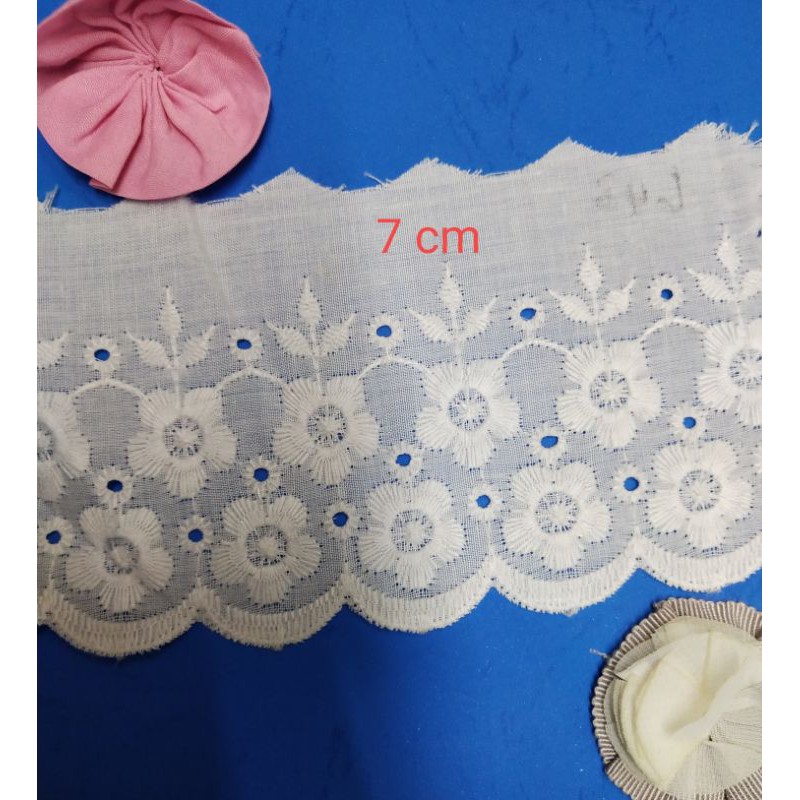 Renda katun bunga tabur bordir katun renda kain renda mukena renda baju fashion renda bordir