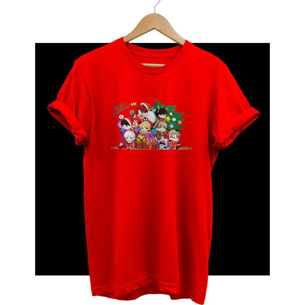 KAOS TSHIRT NATAL BTS member bt21 chilin lazy time  KPOP IDOL CUTE COMBED 30S