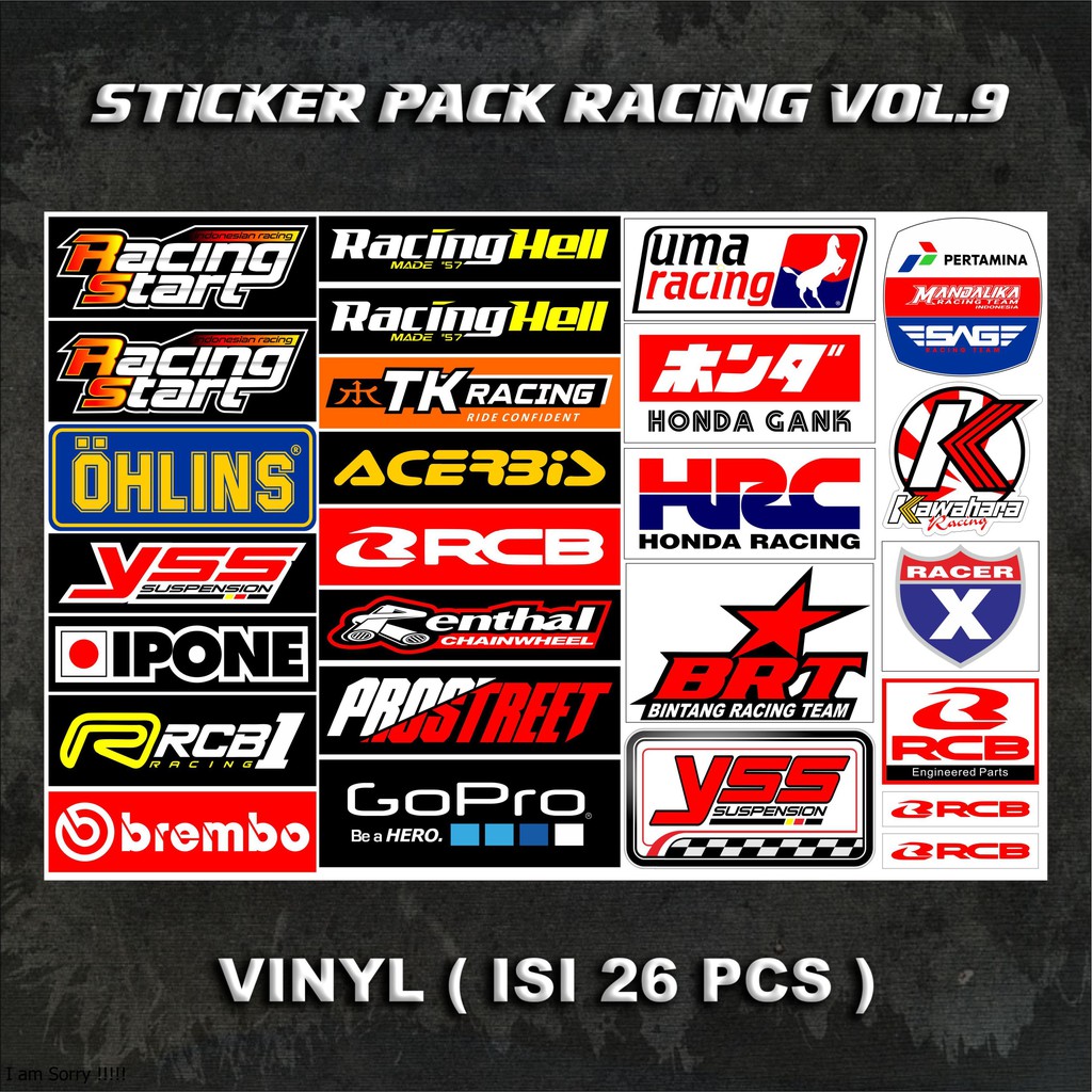 Stiker Pack  Racing Sticker Racing VOL.9