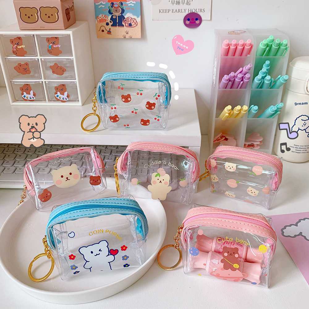 Retaily HL0122 Pouch Transparan Mini Tas Kosmetik Motif  Make Up Bag Serbaguna