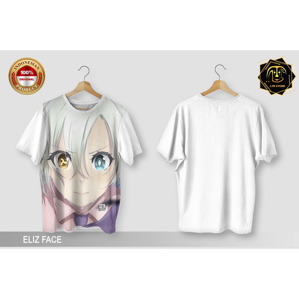 [ BAYAR DI TEMPAT ] BAJU PRINTING GAMBAR ANIME NANATSU NO TAIZAI ELIZABETH FACE - KAOS DISTRO ORIGIN