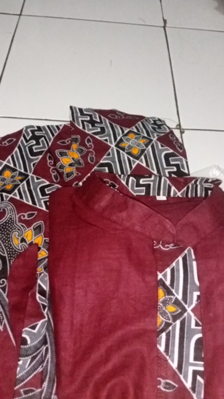 Gamis Batik Marun S M L Xl Xxl 3xl 4xl 5xl 6xl 7xl