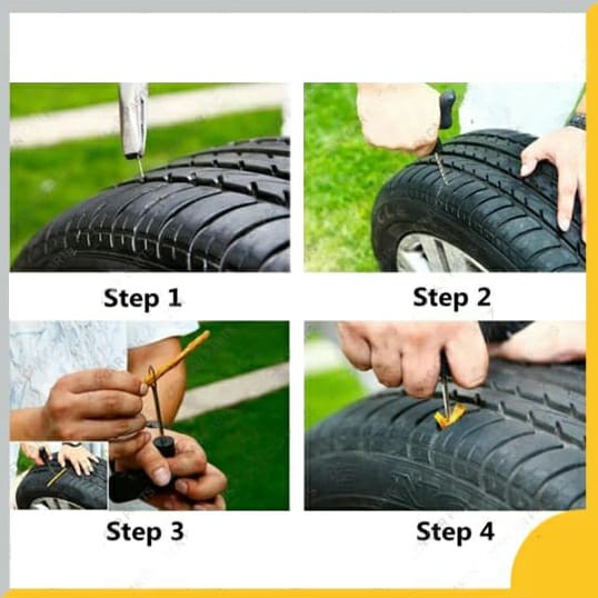 1Set Alat Tambal Ban Tubles Tubeless Emergency/Alat Tambal Ban Sepeda Motor Mobil Tubles Tubeless/Alat Tambal Ban Kendaraan Murah