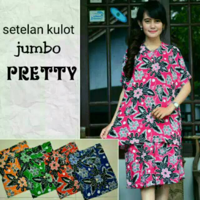 Setelan kulot jumbo pretty baju tidur murah wanita