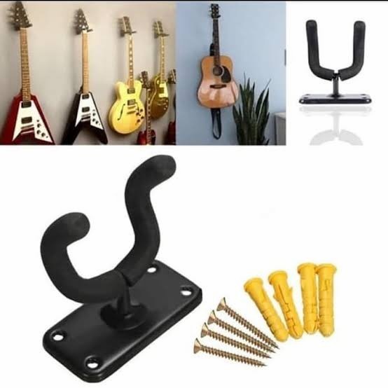 Bracket Gantungan Dinding Gitar - Holder Gitar Dinding Tembok - Hitam