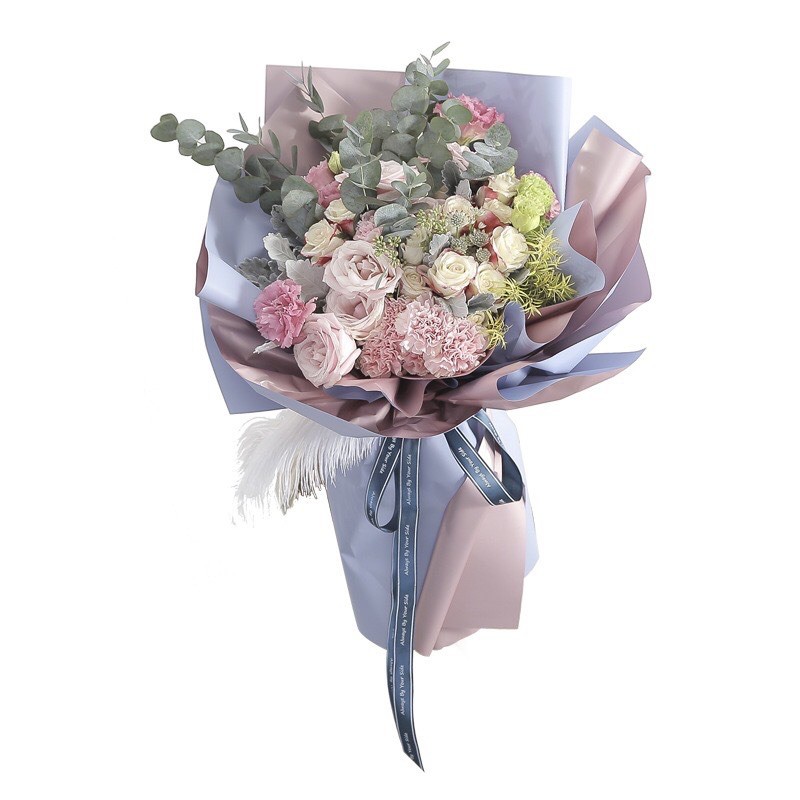 FLOWER WRAPPING BI COLOR ROSE GOLD CELLOPHANE 58x58 CM KERTAS PEMBUNGKUS BUNGA WATERPROOF(ECER)