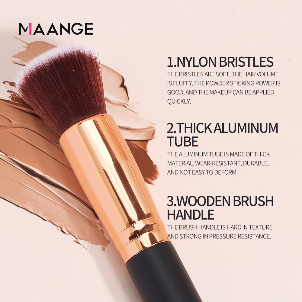 MAANGE Kuas Foundation Brush Professional Makeup Brush Nylon Hair Wooden Handle 5996