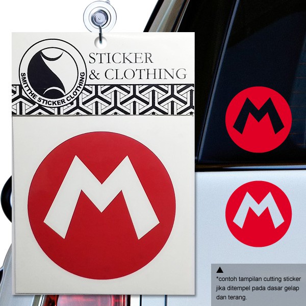 Stiker Mario Logo Cutting Sticker untuk aksesoris Motor Mobil