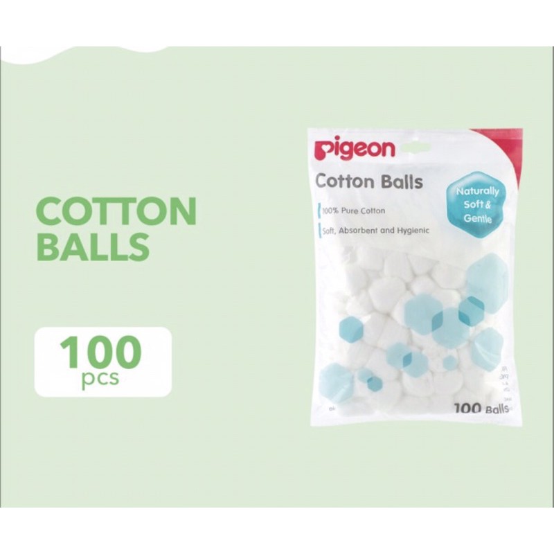 Pigeon coton balls 100 pcs ( kapas bulat higienis bayi )