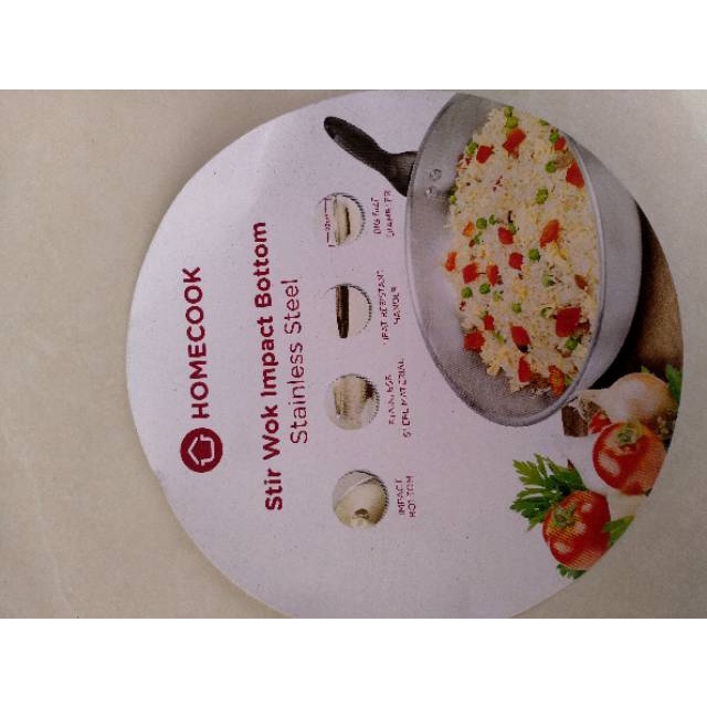 Stir wok Homecook stainless ukuran 28
