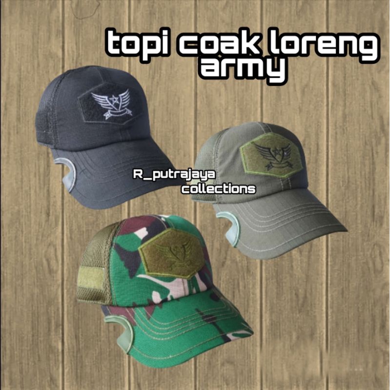 topi coak loreng/ topi coak tactical army/ topi coak terbaru/topi coak tactical army terbaru