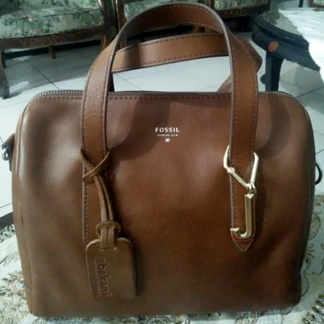 (SOLD) Fossil Sidney Satchel BROWN