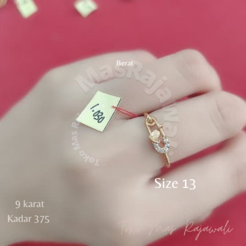 Cincin Peniti size 13 model Edgy Grunge style kadar 375 | UBS | Stok terbatas | Emas asli | Emas Jak