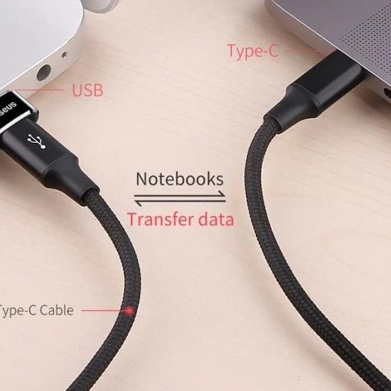 ✮ Adapter Converter USB 3.0 to type-c Baseus usb to type c Original - Hitam ✵