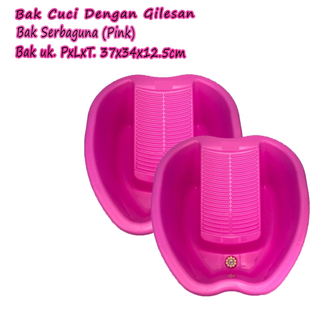 Bak Cuci * Pelastik *  Serbaguna * Dengan gilesan * 5383 * Pink
