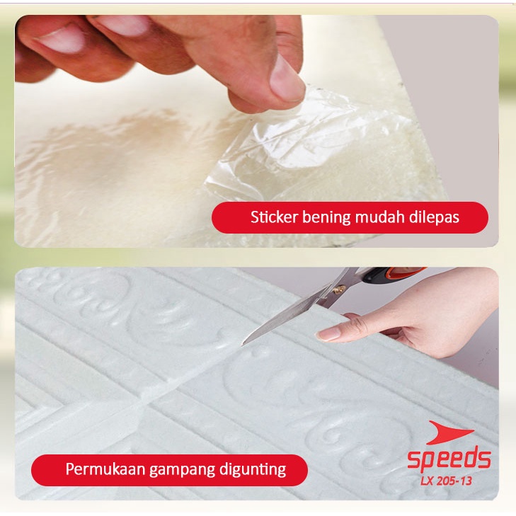 Wallpaper Dinding 5mm SPEEDS Wallpaper Foam 3D Motif Jendela untuk Kamar Tidur Ruang Makan dll 205-13-12-11-6